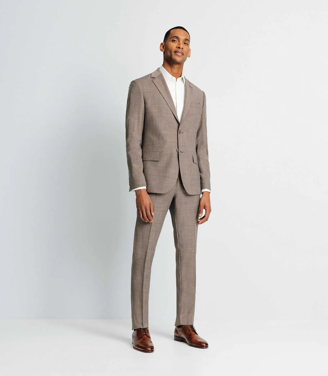 Costume d'été 2 boutons marron clair