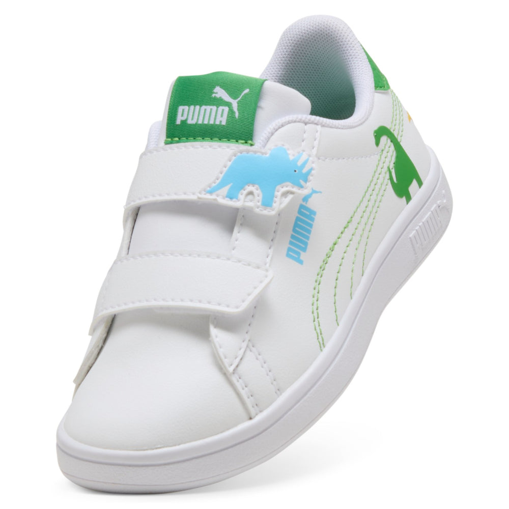 Køb Puma White-Green Fruit-Vibrant Blue Puma Smash 3.0 Dino V PS