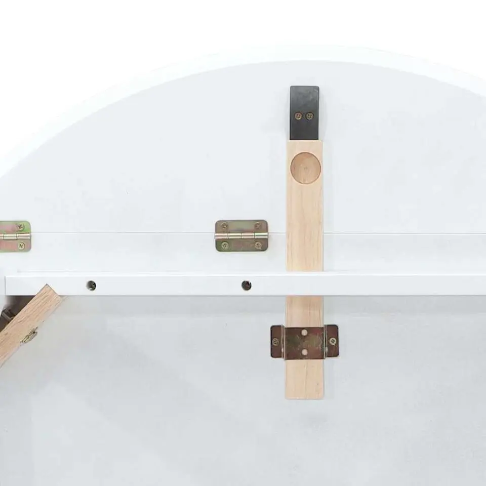 vidaXL Eettafel - Inklapbare tafel - Wit - Massief rubberhout - 90x90x55 cm