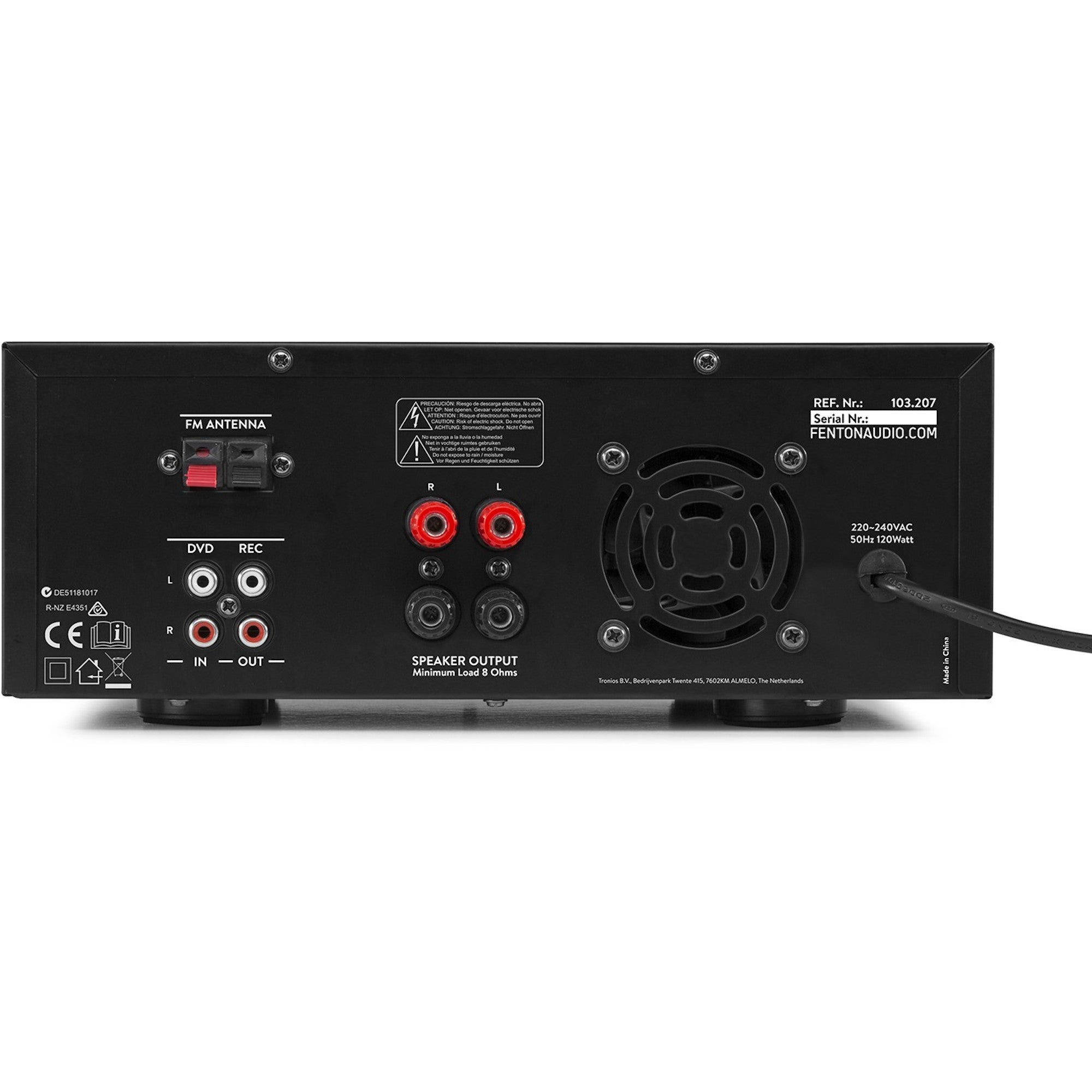 Fenton AV120FM-BT 2 x 60W stereo hifi versterker met FM-radio en karaoke