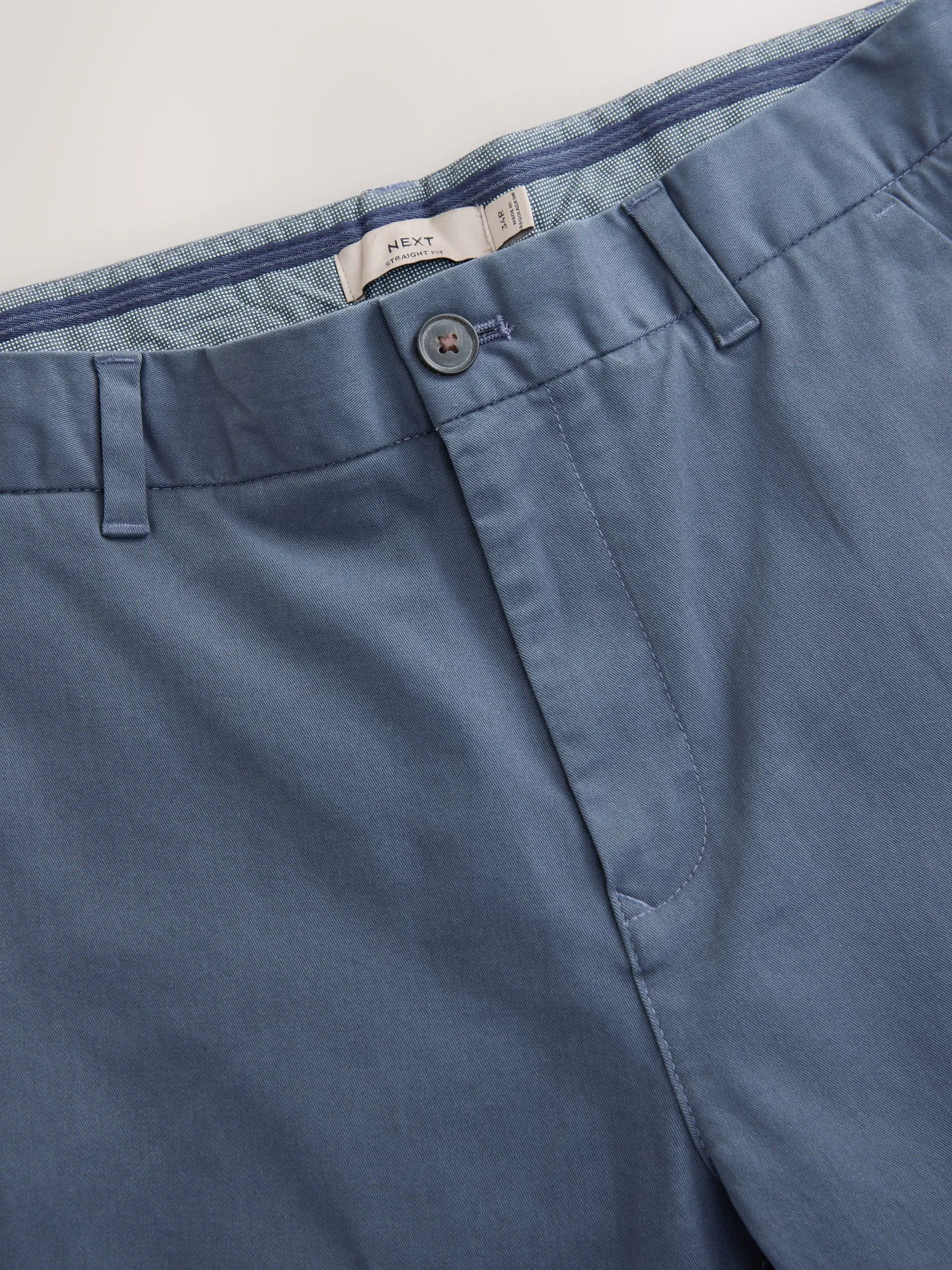 Medium blauwgrijs - Standaard toelopende pasvorm - Stretchy chino