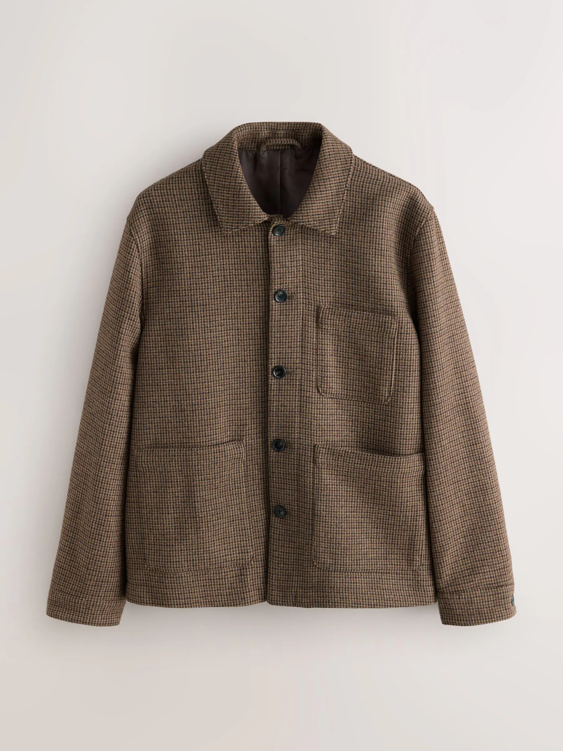 Multi - Textuur Houndstooth Chore Jack Met Wol