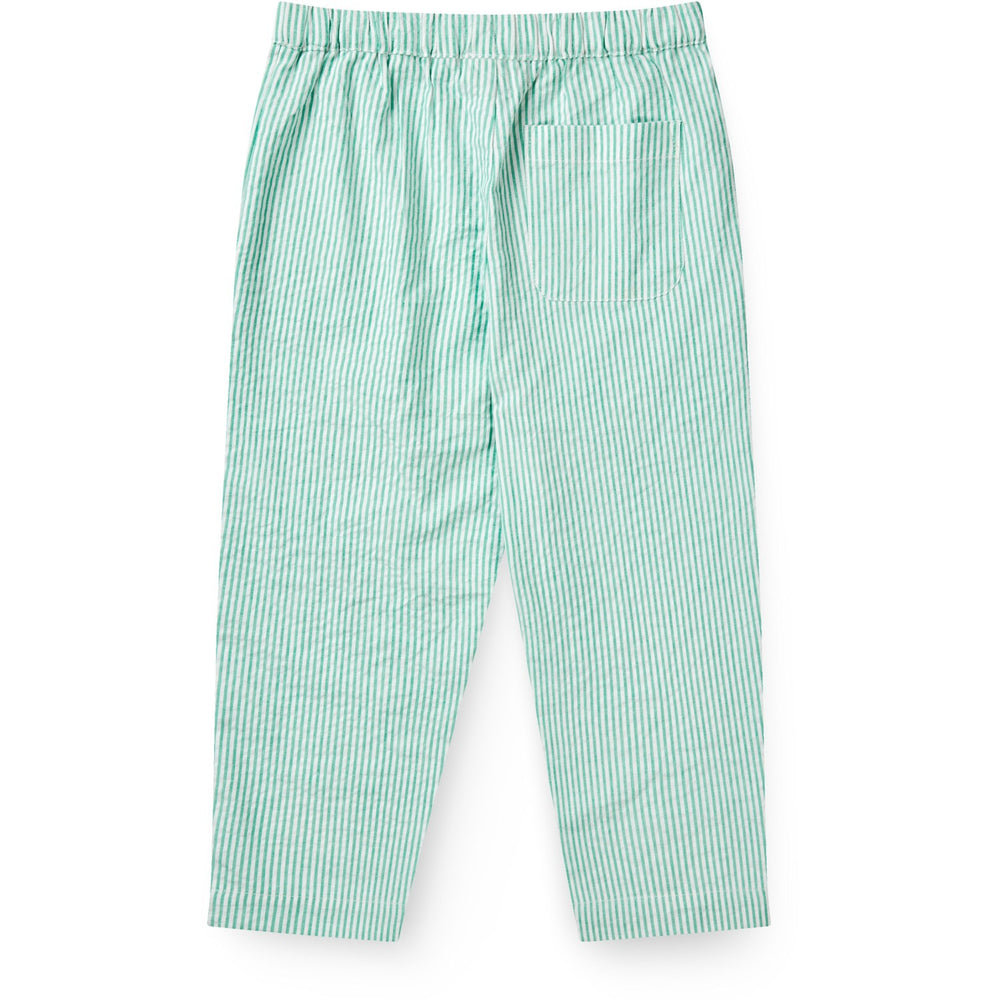 Køb COPENHAGEN COLORS Sharp Green W Cream Stripe Seersucker Bukser