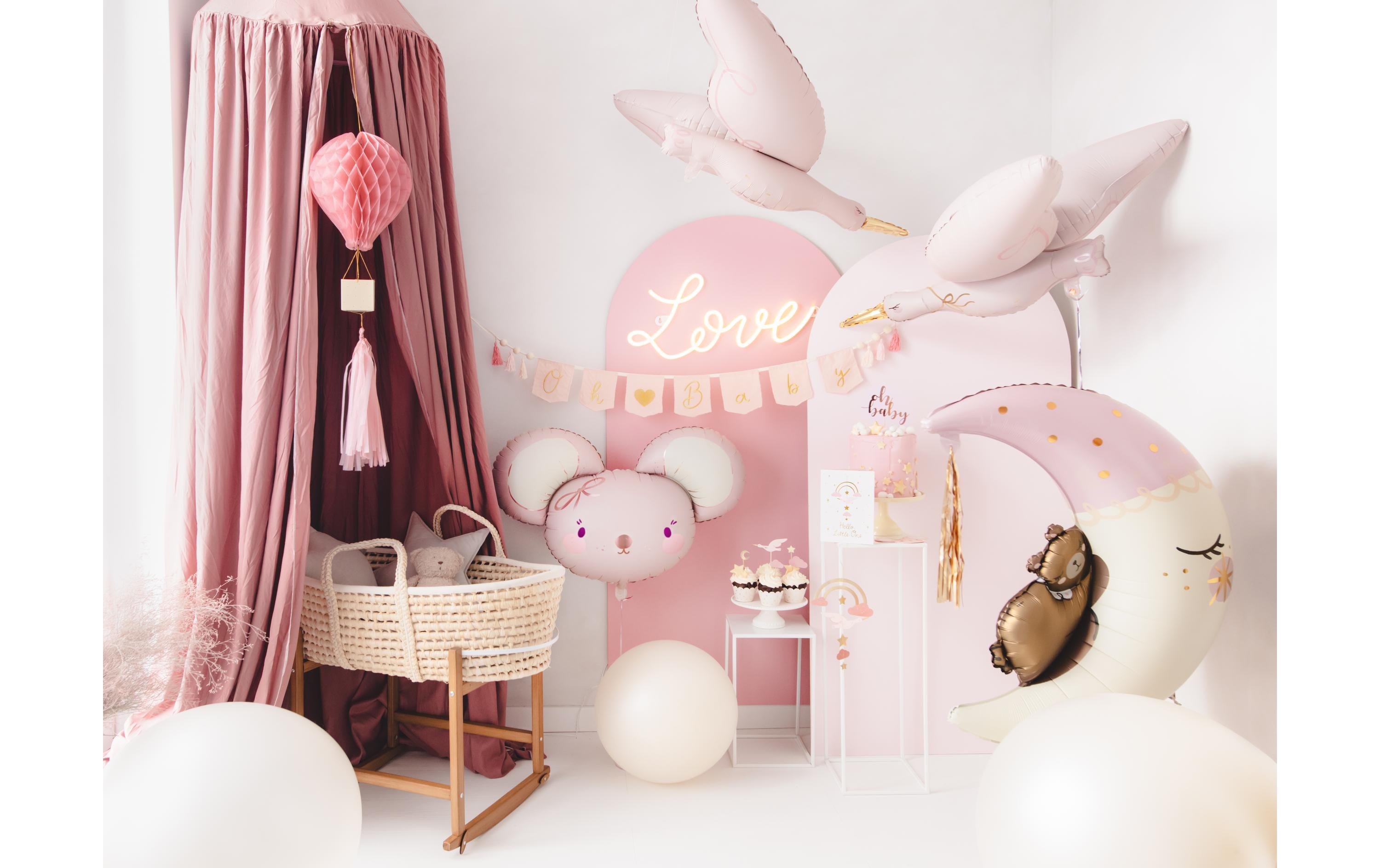 Girlande Oh Baby 2.5 m, Gold/HellrosaBaby Girl Girlande
