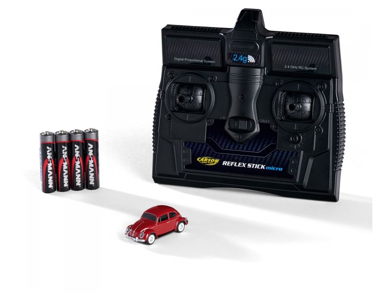 Carson RC Fahrzeug VW Beetle Rot H0, RTR Ferngesteuerter Volkswagen Käfer im Massstab 1:87
