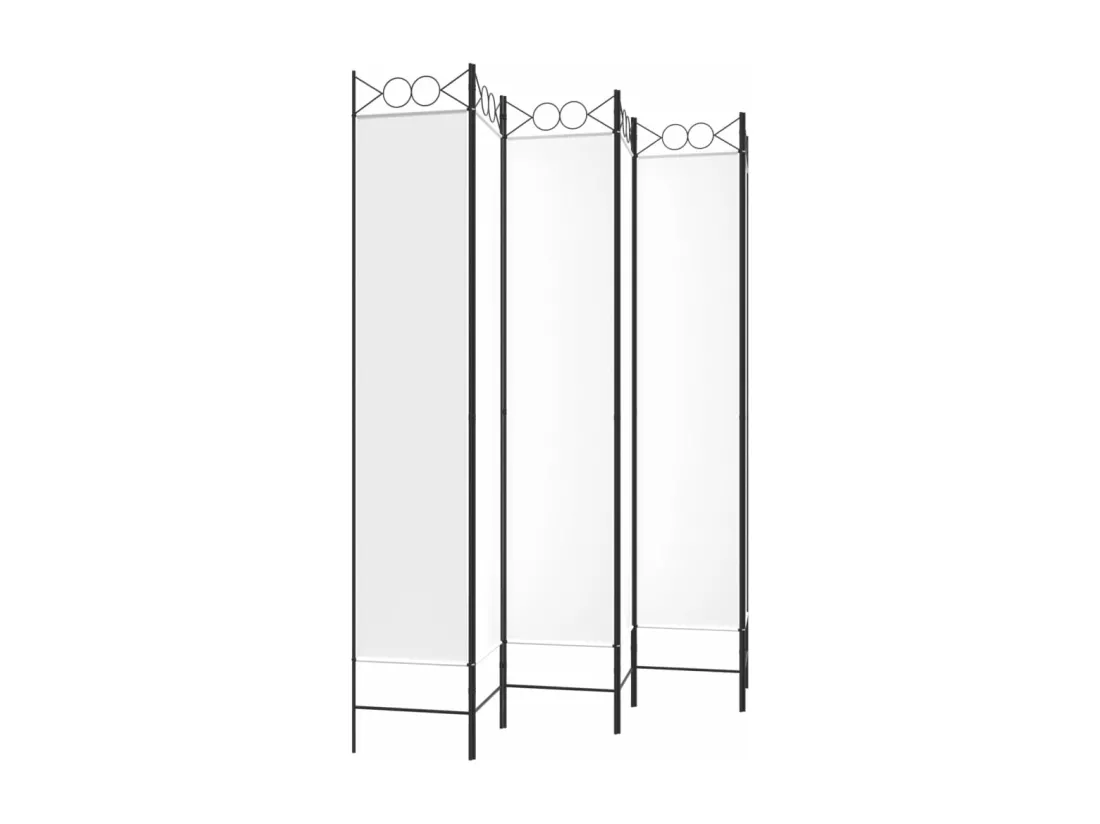 Cloison de séparation 6 panneaux Blanc 240x220 cm Tissu