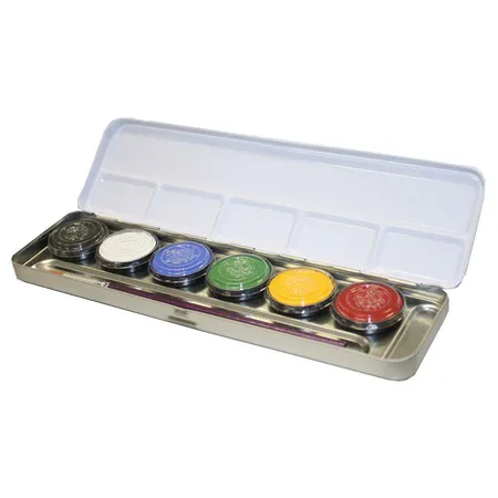 Eulenspiegel Schminkset 6 Farben Metalletui