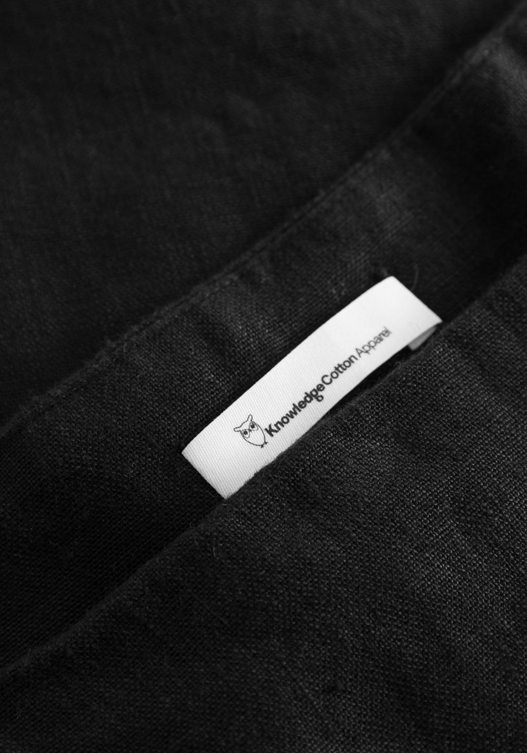 Knowledge Cotton Apparel Wickelrock Linen Wrap Short Skirt Black Jet