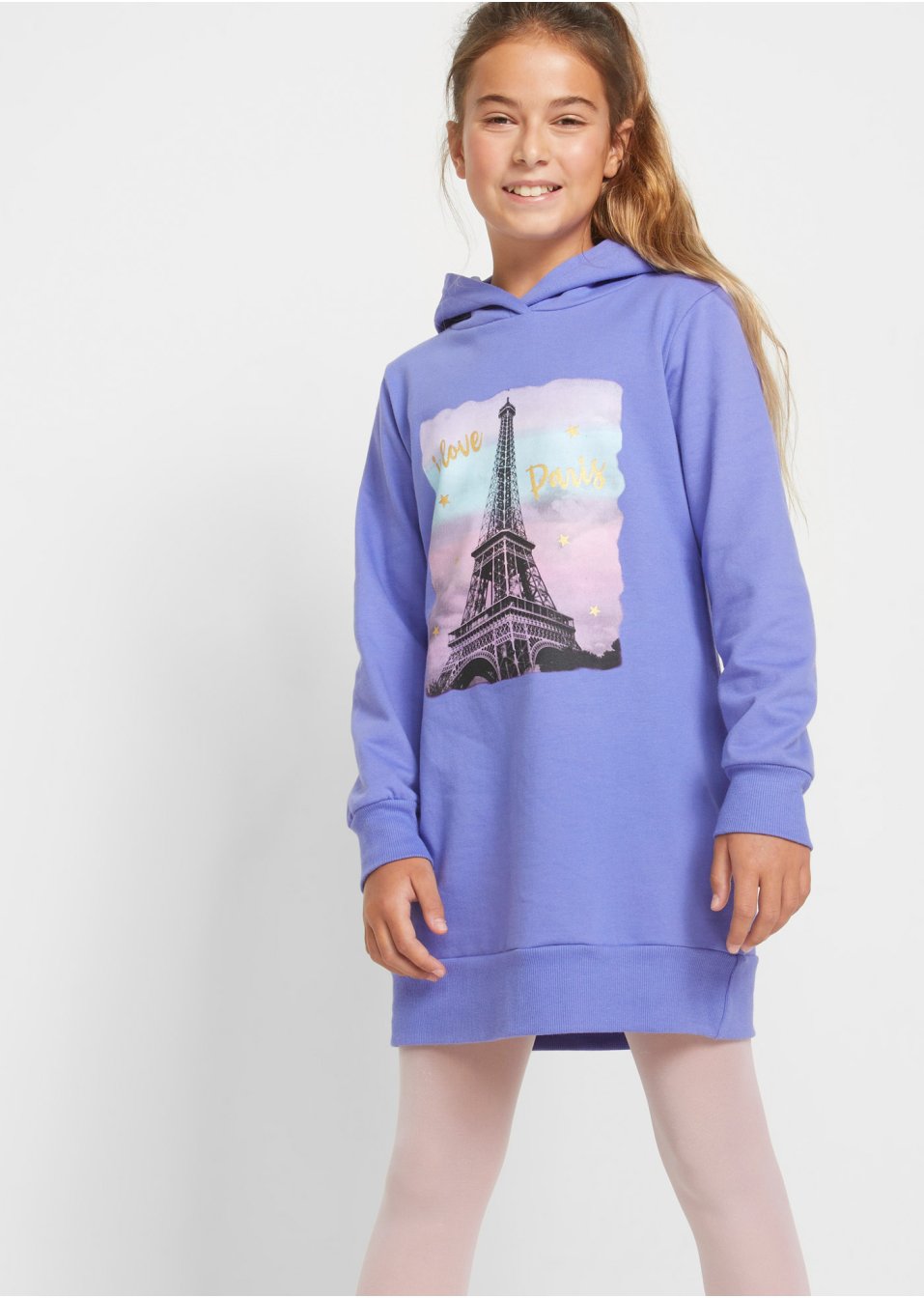 Robe sweat fille avec capuche