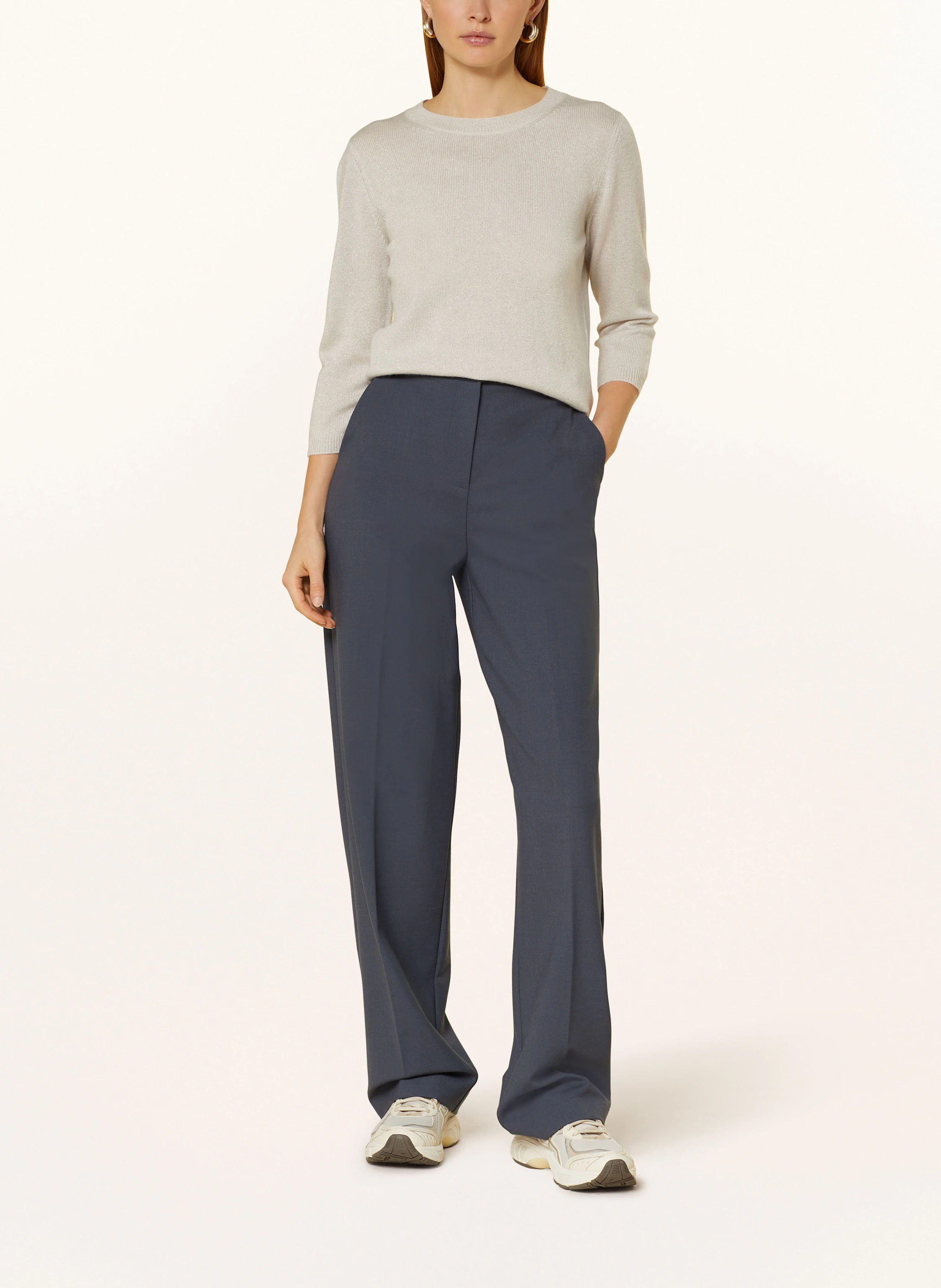 darling harbour Cashmere-Pullover mit Glitzergarn
