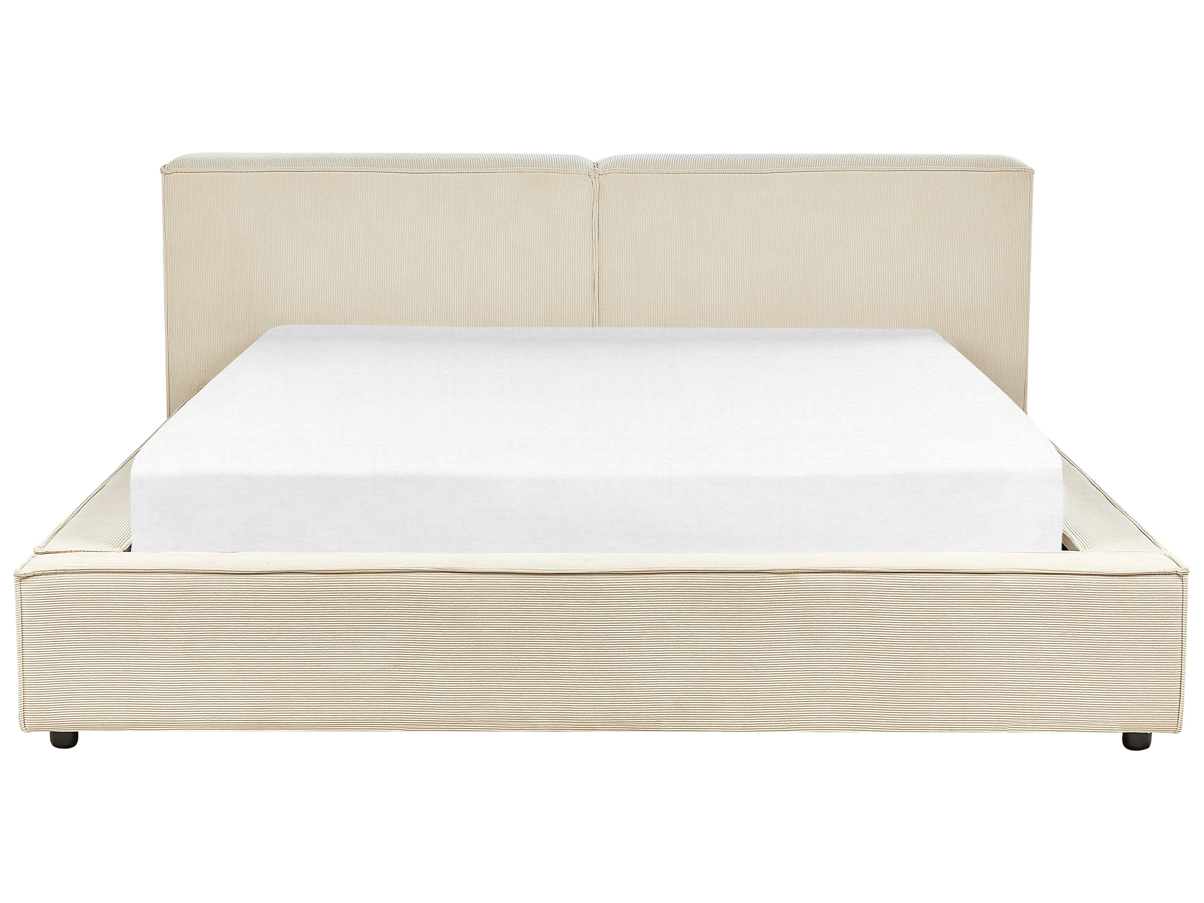 Bed Corduroy LINARDS 180 x 200 cm Beige
