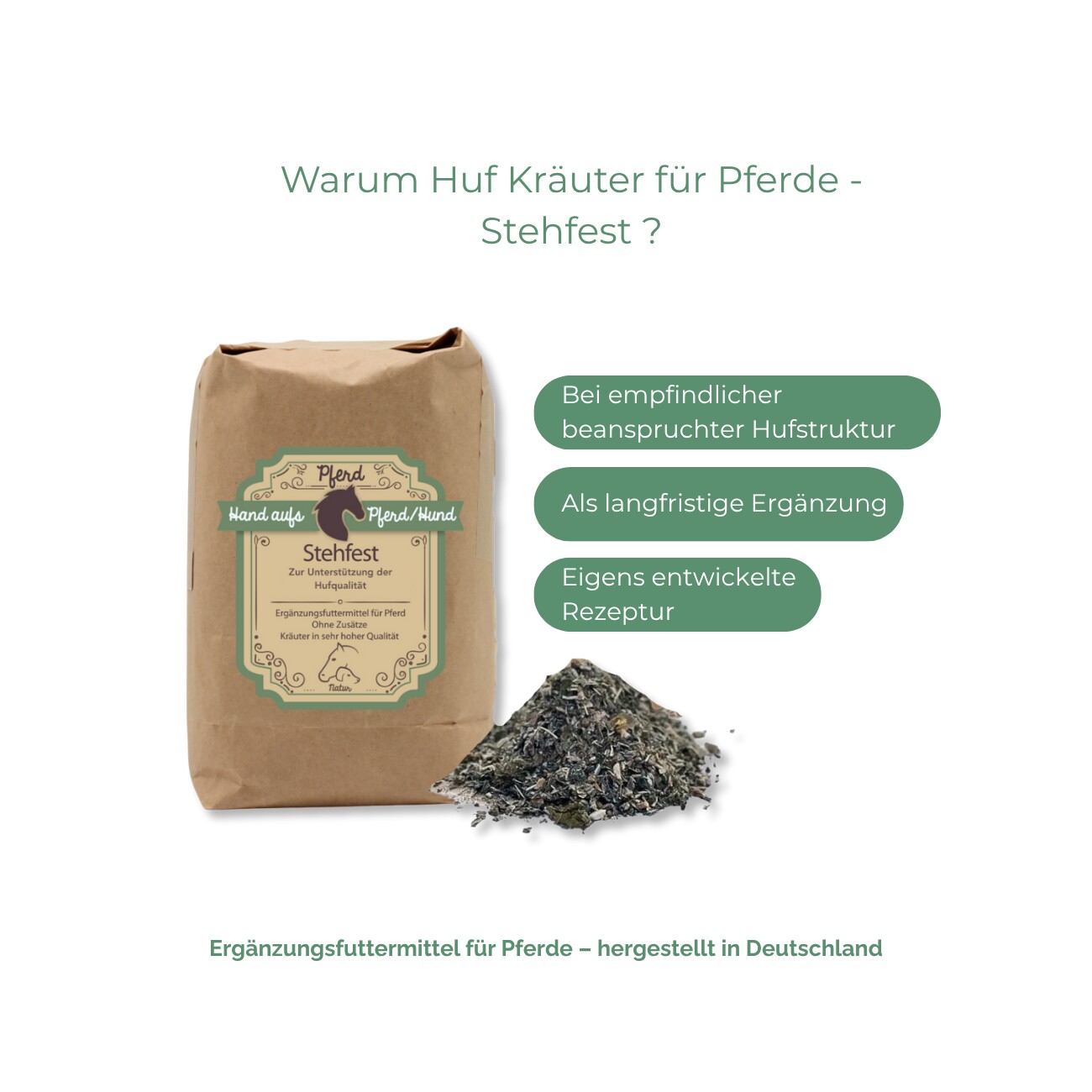 Hand aufs Pferd/Hund Huf Kräuter für Pferde 
