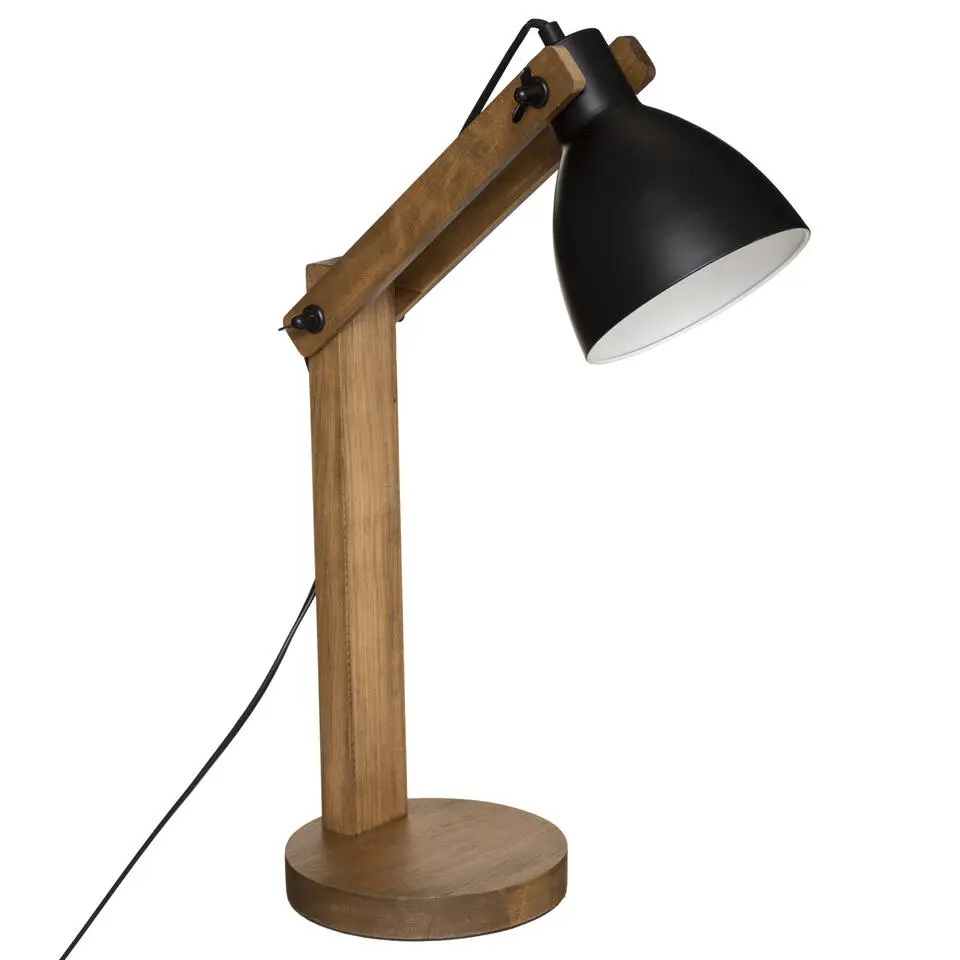 Atmosphera Tafellamp/bureaulamp Design Light Cuba - zwart - 56cm