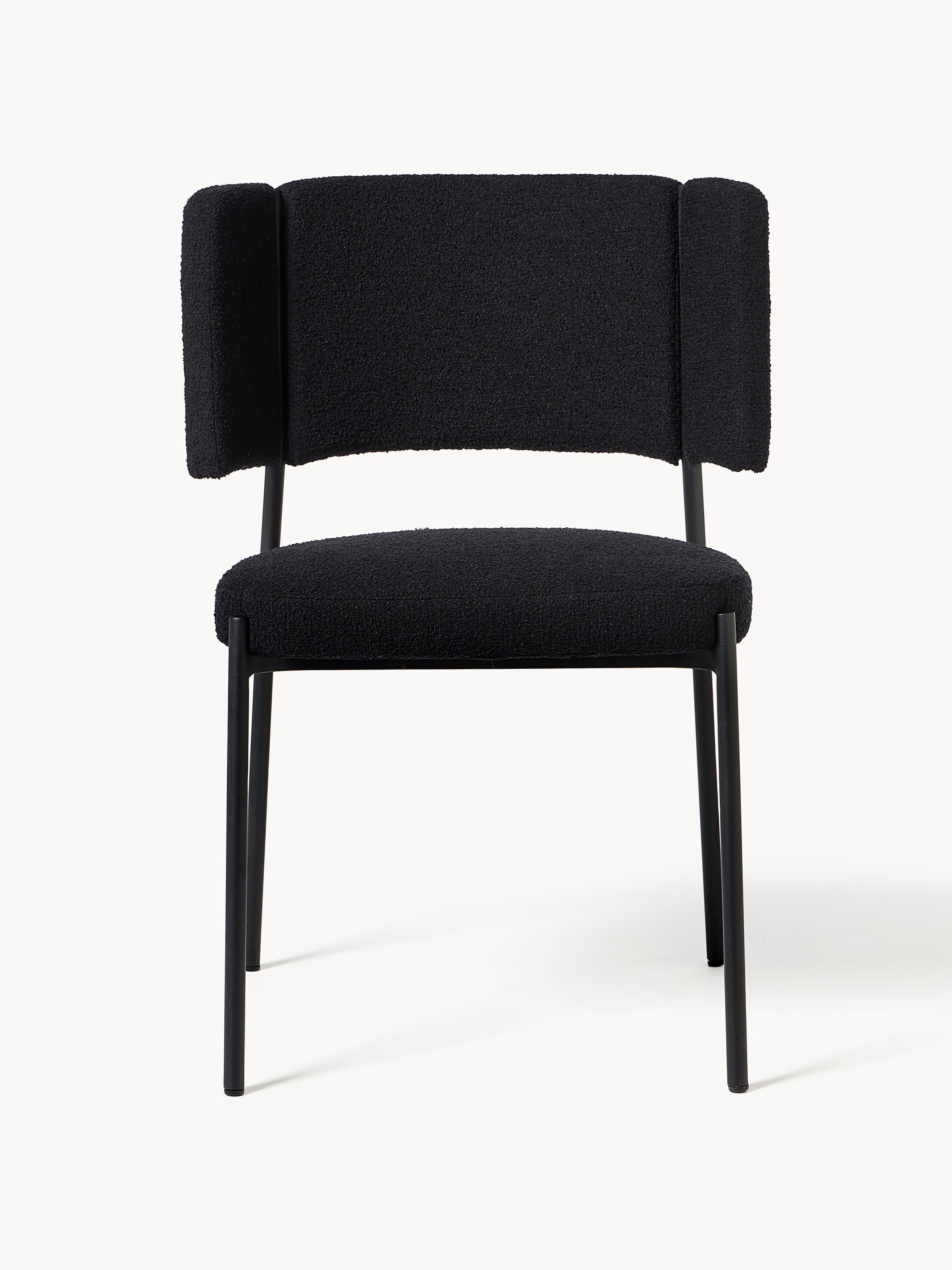 Bouclé gestoffeerde stoelen Samantha, 2 stuks