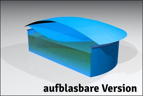 Aufblasbare Abdeckplane für Pool rund, inkl. Pumpe, Air Cover, wasserdicht, reißfest, Luftkissen (5,00 m, Blau)