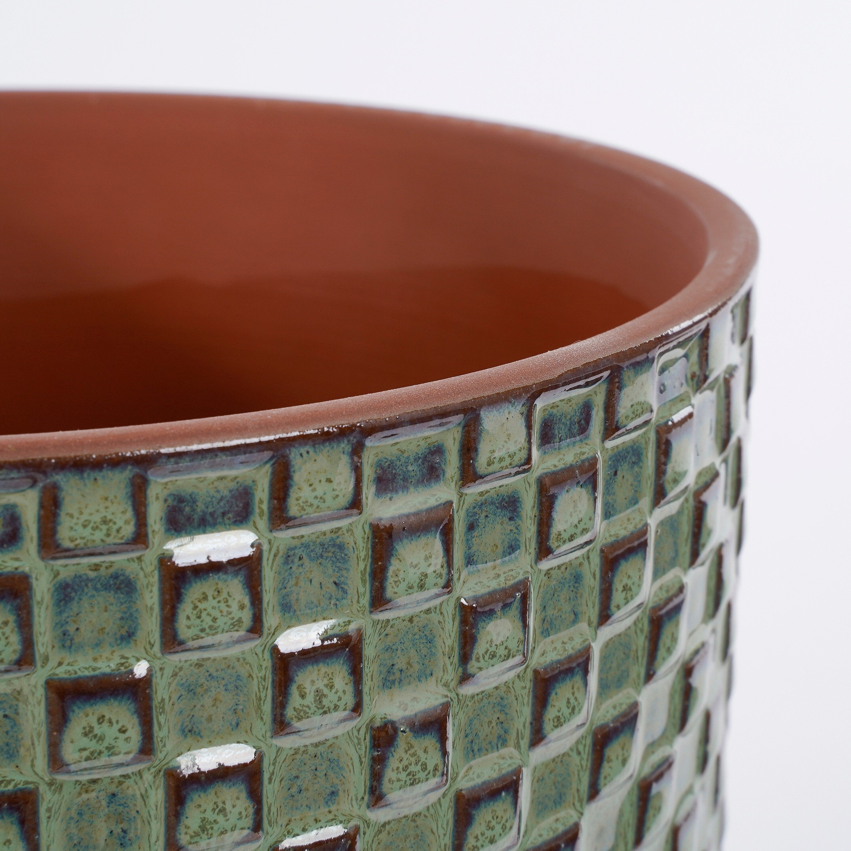 Mica Decorations Daan pot rond groen - h17,5xd19cm