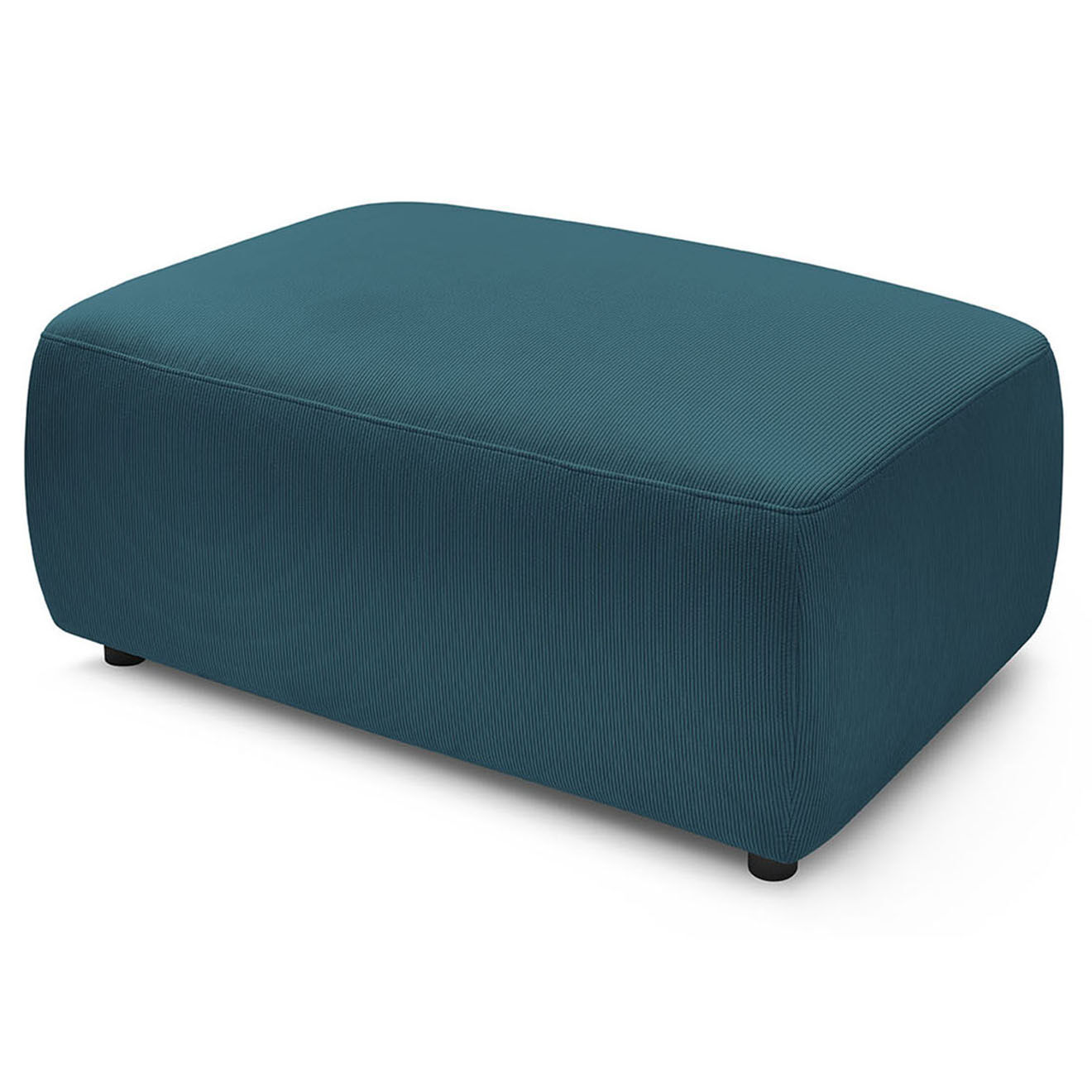 Bobochic Pouf en Velours côtelé Envy bleu foncé - 100x70x44 cm