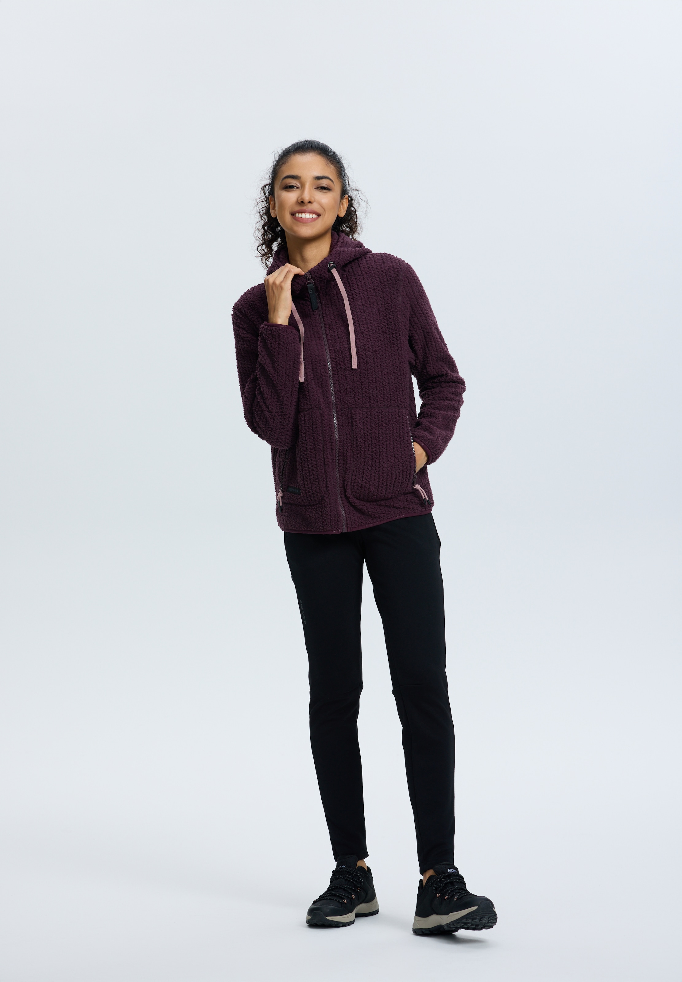 Icepeak Strickfleecejacke »ICEPEAK AALET« mit fester Kapuze und Kordelzügen, mit Reissverschlusstaschen