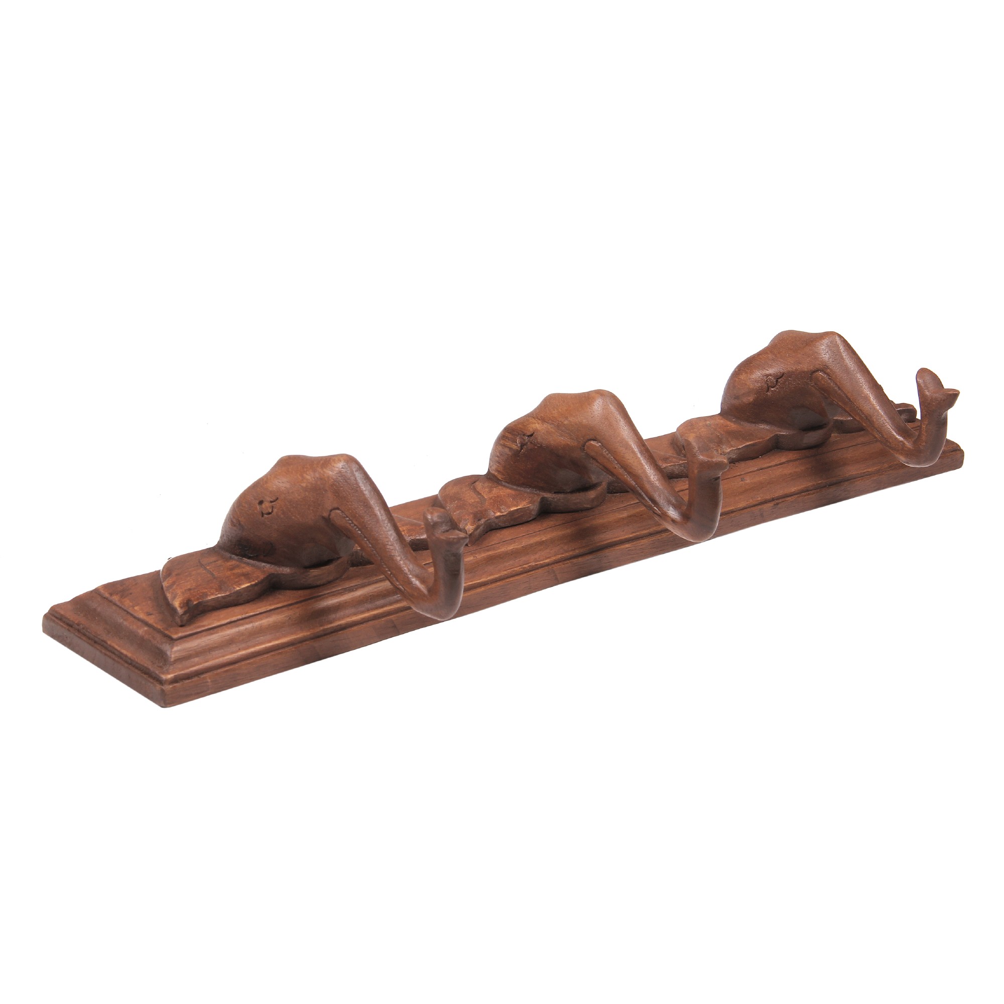 3er Wandhaken Elefantenkopf, natur, B 55 cm, H 17 cm, L 8 cm von fischer's lagerhaus