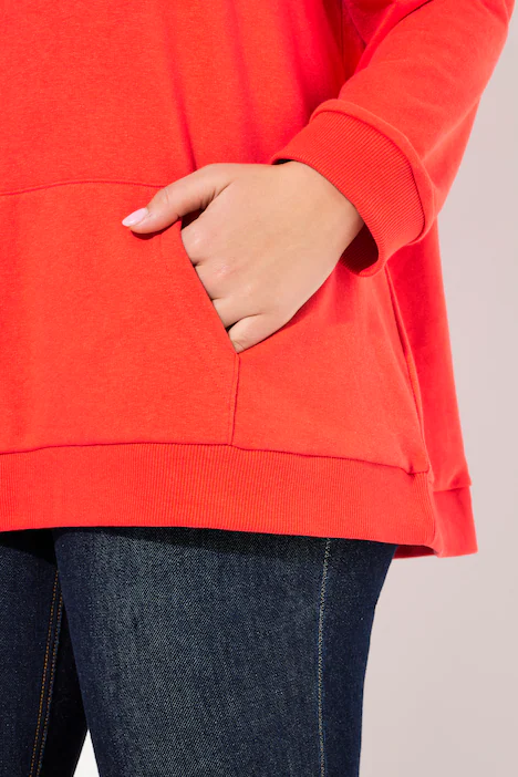 Hoodie, Schriftmotiv, Oversized, Kapuze, Langarm, hibiskusrot