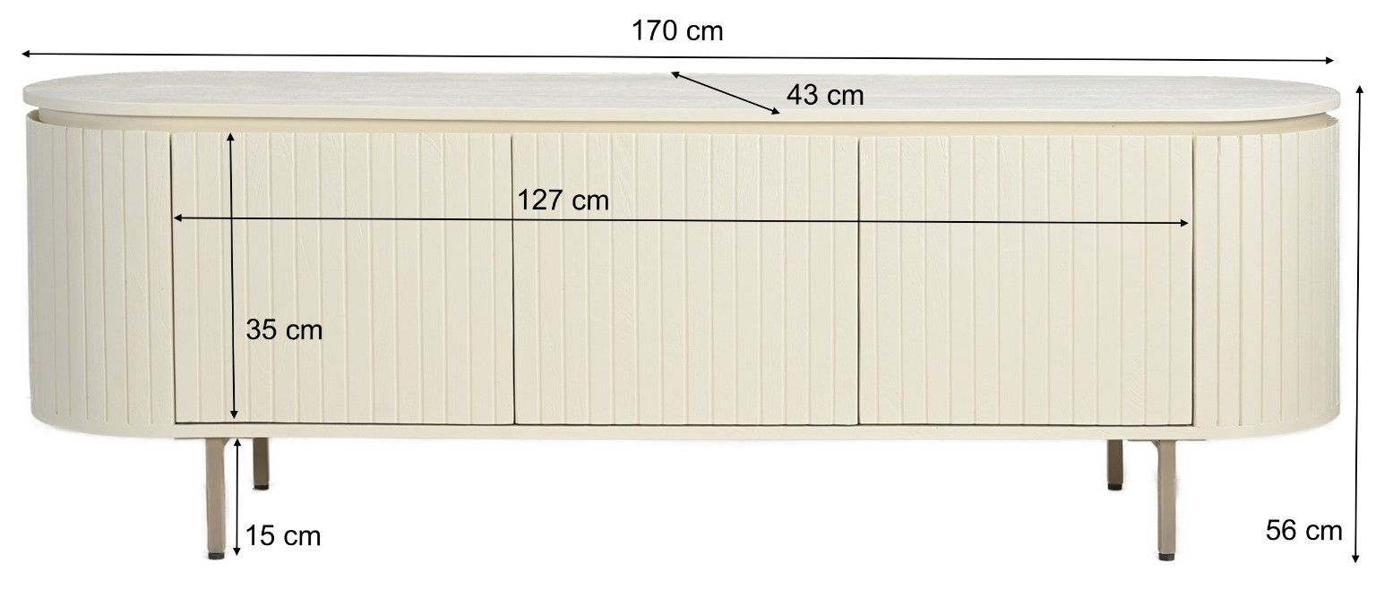 Tv-meubel Patou B170 x D43 x H56 cm