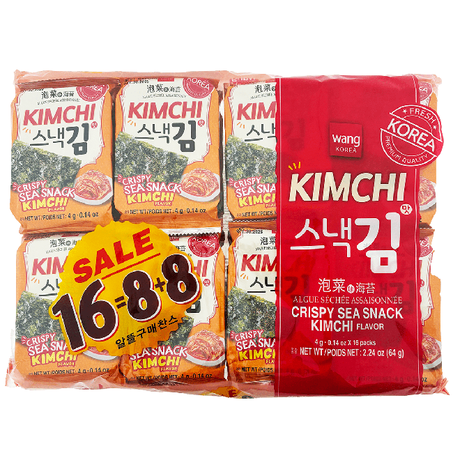 Wang Zeewiersnack Kimchi Smaak 16x4g