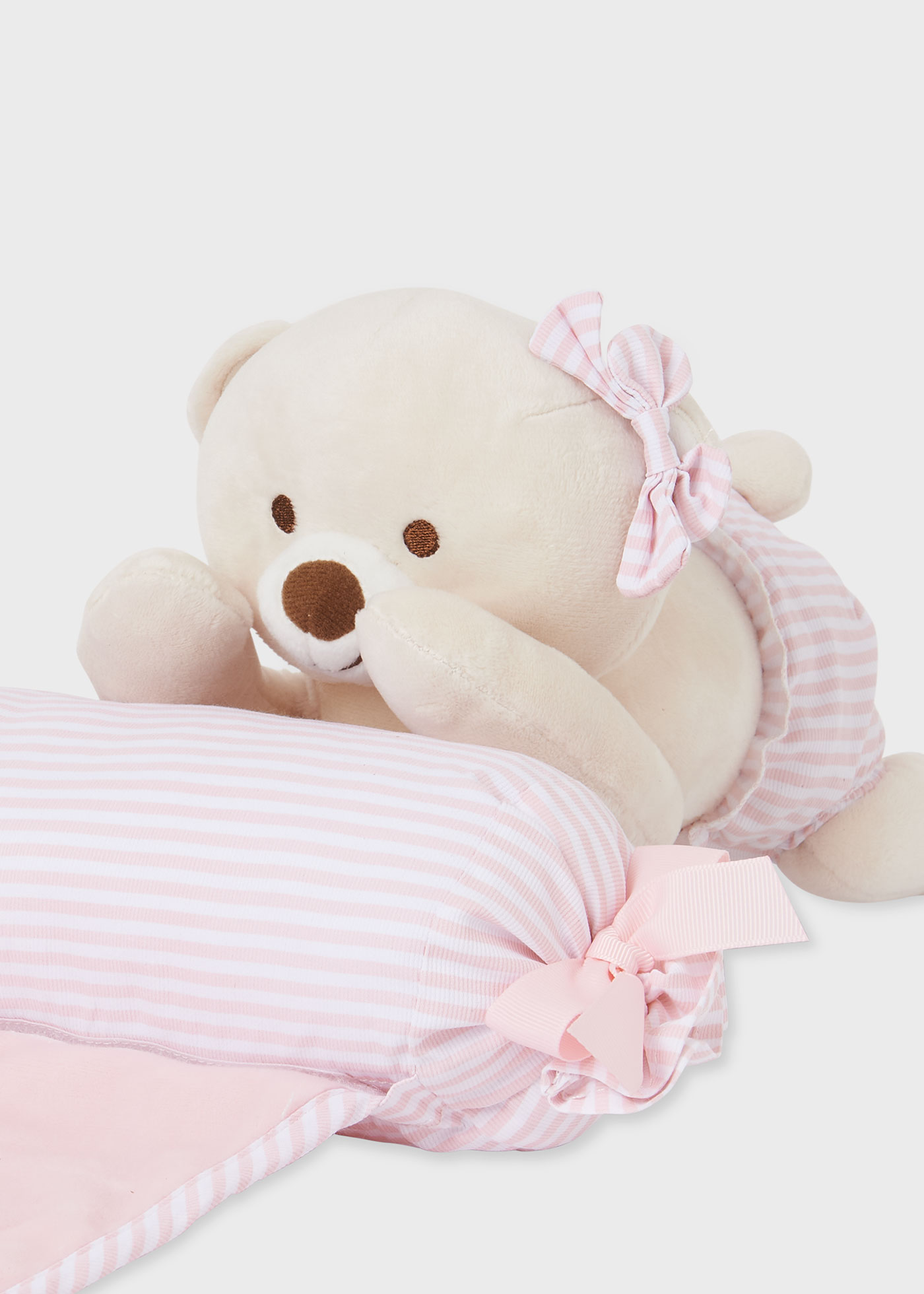 almofada anti-rolamento para bebê em formato de ursinho de pelúcia