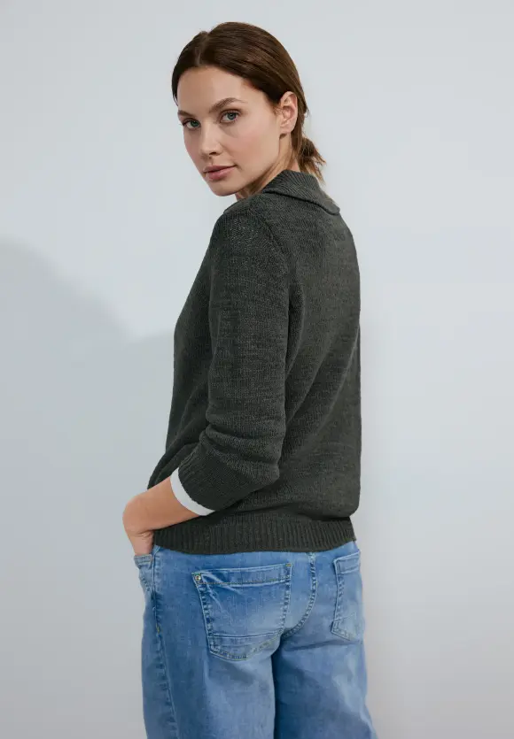 Polokragen Pullover - strong khaki