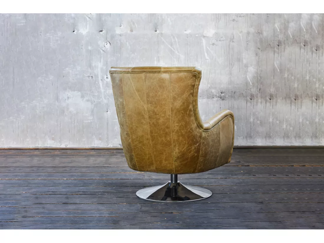 Fauteuil - Vert cuir - RELEXA