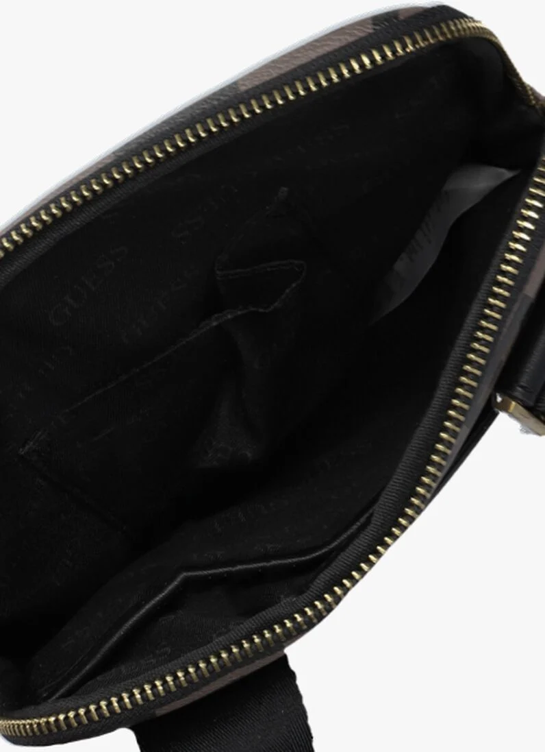GUESS bruine guess schoudertas escape top zip crossbody flat