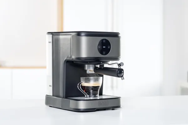 Black & Decker BXCO850E, Espressomaskine, 1,5 L, Malet kaffe, 850 W, Sort, Rustfrit stål