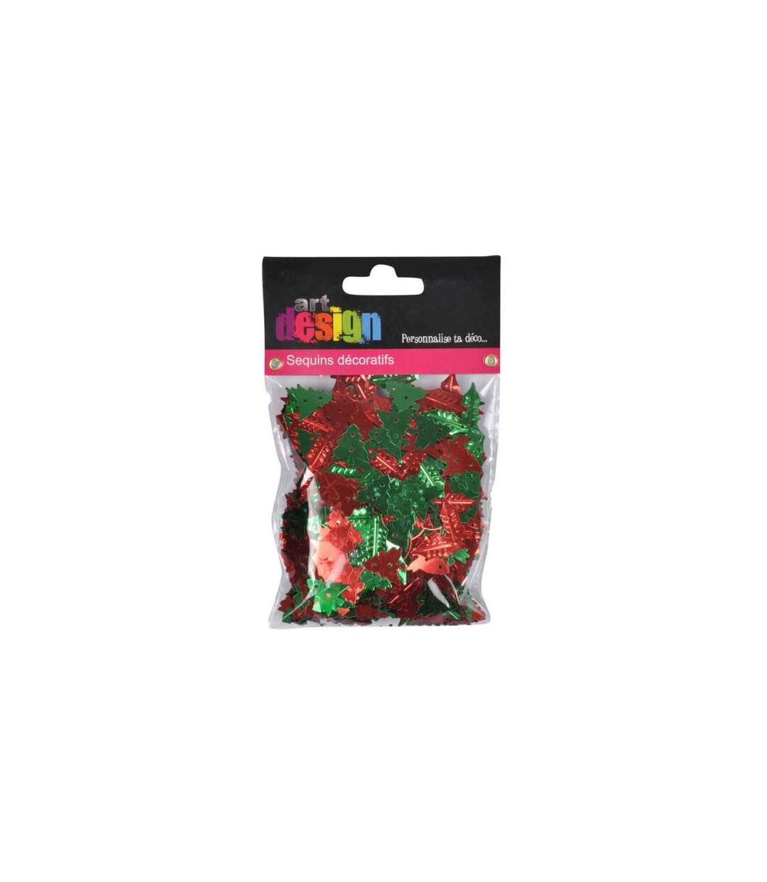 Paris Prix - Lot De Sequins Noël houx & Sapins 40g Rouge & Vert