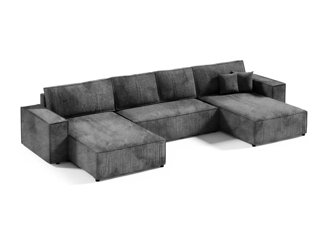 Canapé d'angle convertible MILLE U Noir