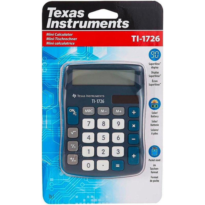 Calculatrice de poche Texas Intruments TI-1726 - 1726/FBL/11E1
