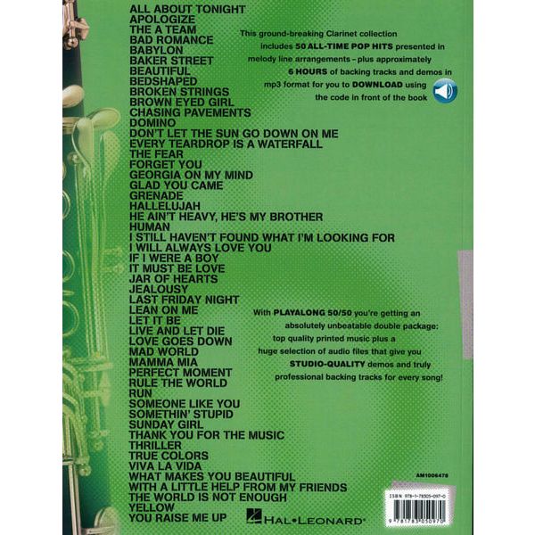 Wise Publications 50 Pop Hits Clarinet