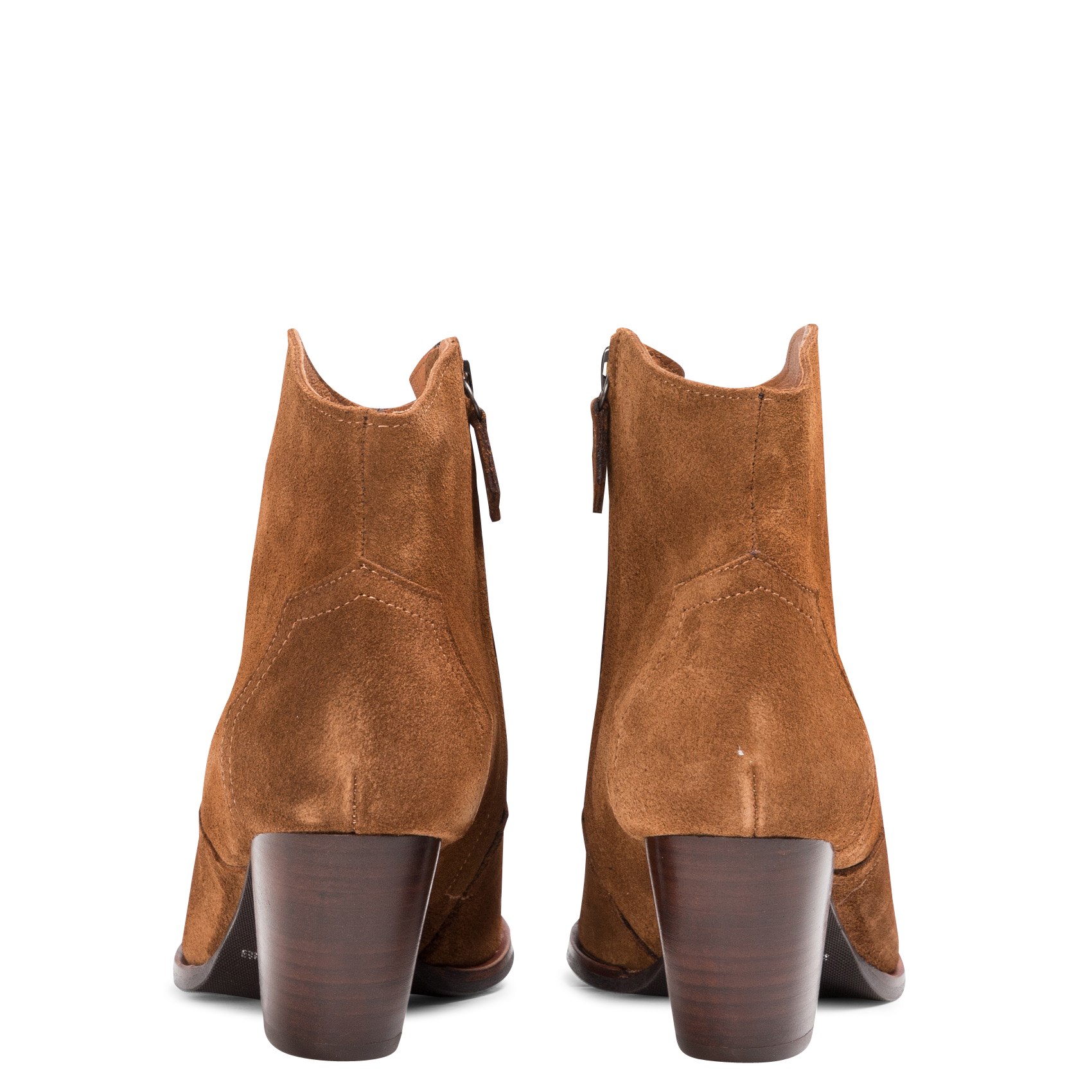 FIONA 60 - Bottines zippée à bout pointu et talon bold mi-haut | Marron