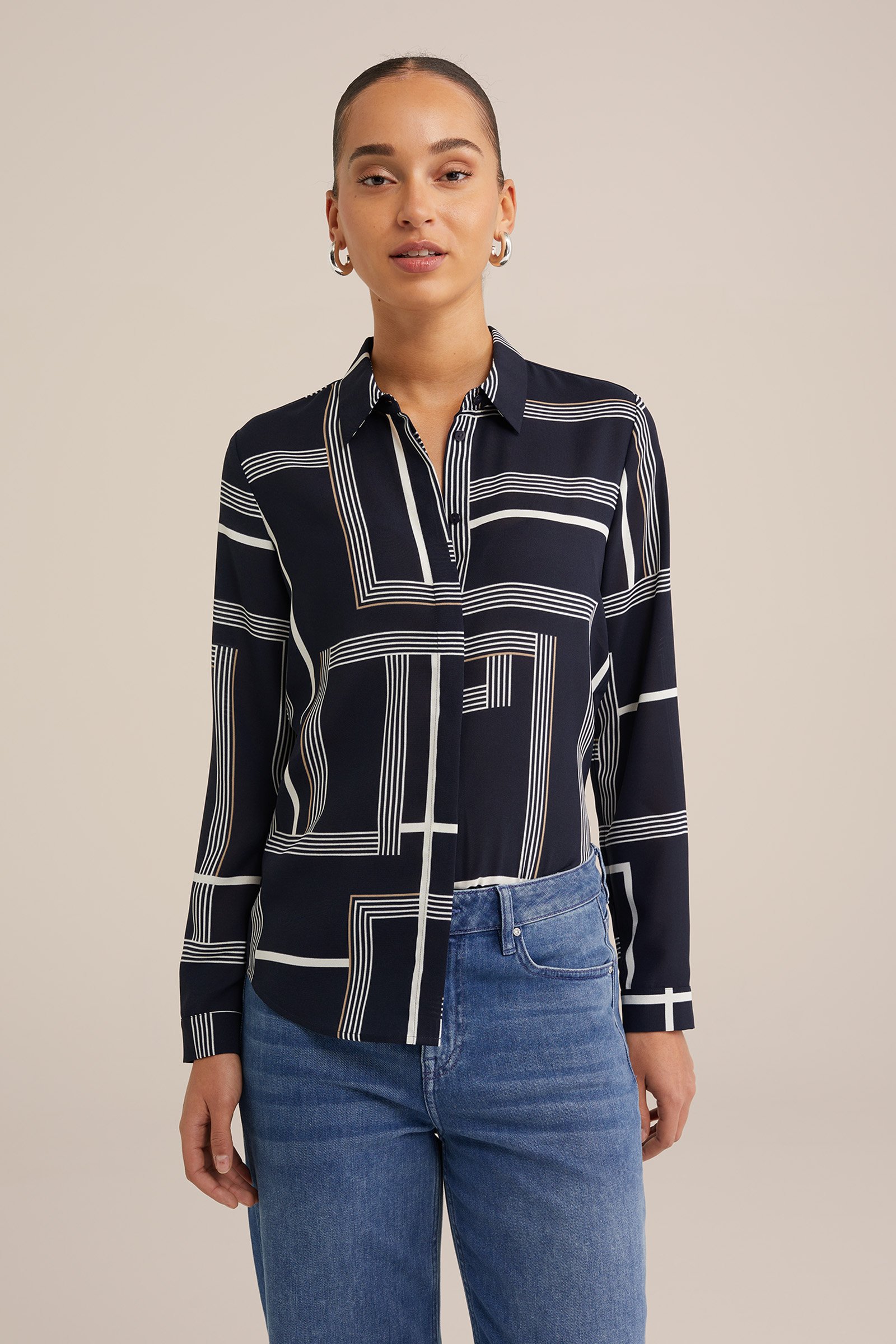 blouse met fijne structuur WE Fashion All-over print