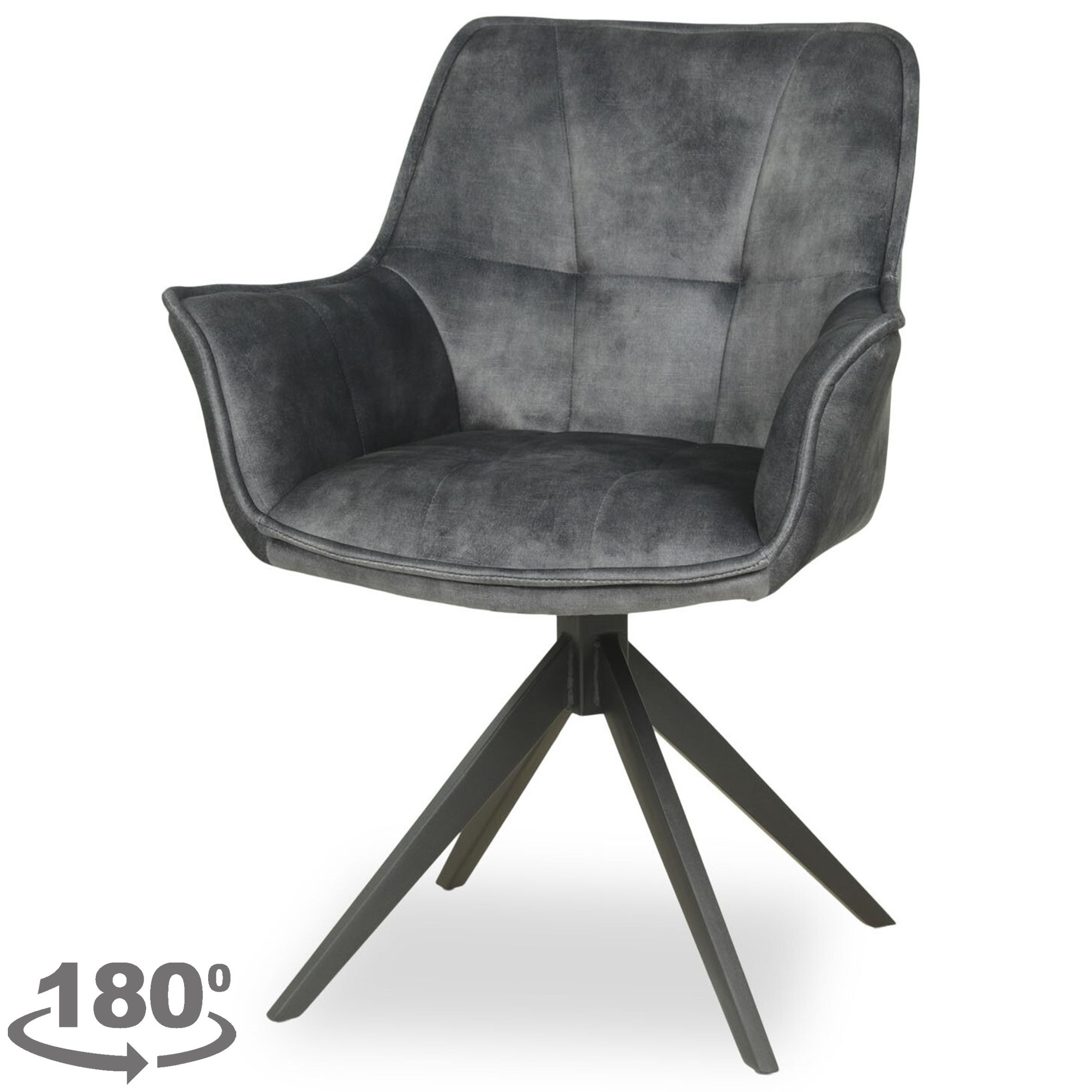 Eetstoel - antraciet Yelena B62 x D62 x H86 cm