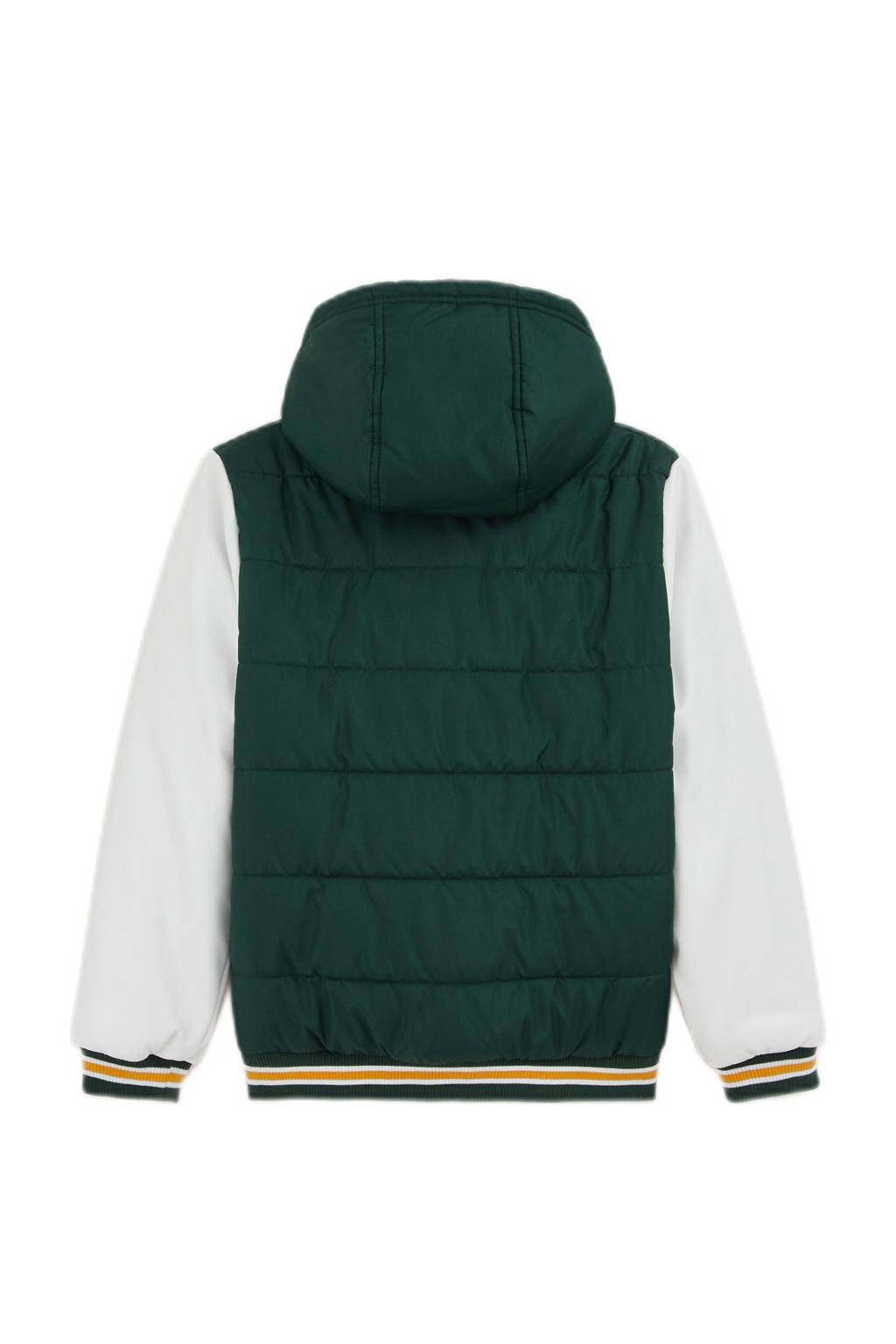 WE Fashion baseball jacket donkergroen/wit/geel