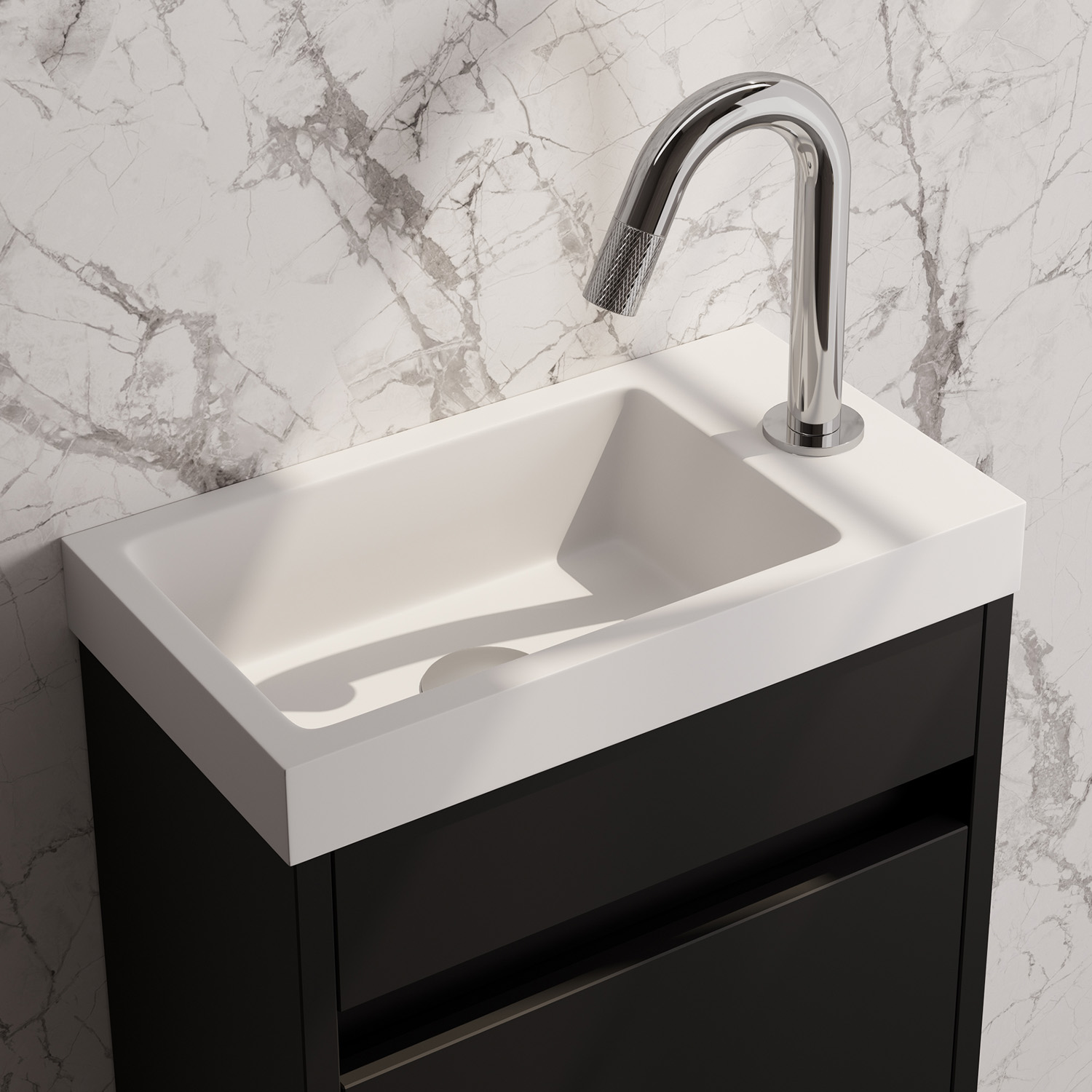 Brauer Chrome Carving opbouw fonteinkraan met gebogen uitloop chroom