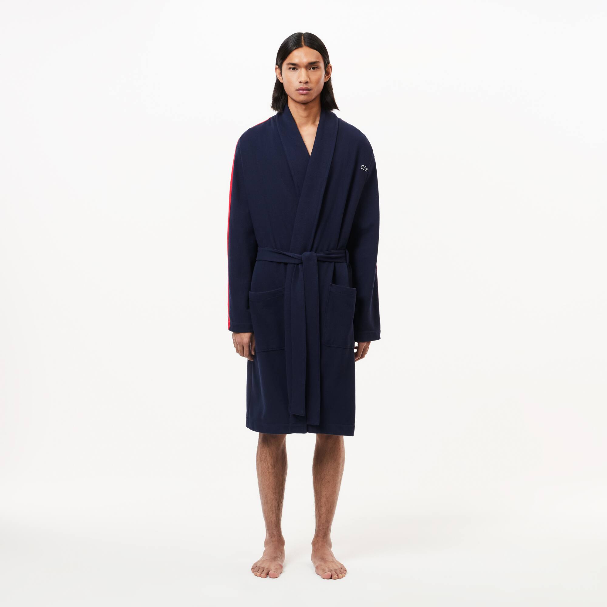 Schlafmantel mit Kontraststreifen Loungewear - Blau - Lacoste - Herren