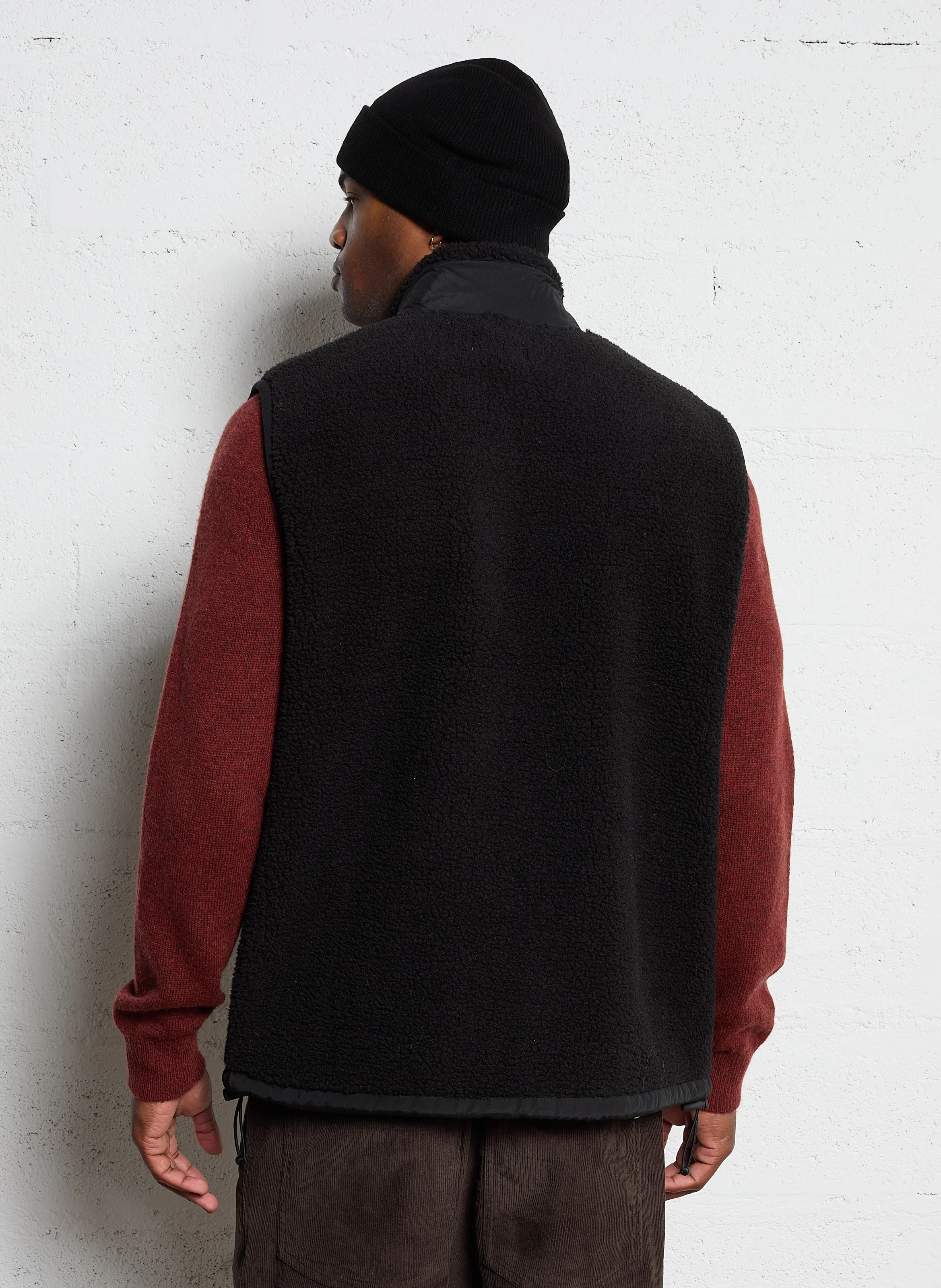 GRANT - Veste sans manches effet fourrure | Noir