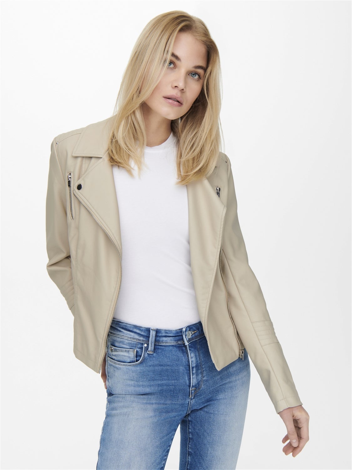 ONLGEMMA Kunstlederjacke Silver Lining