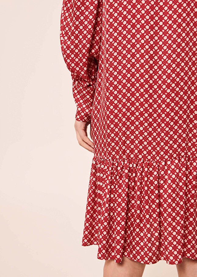 Robe Rosinerouge imprimée fleurs