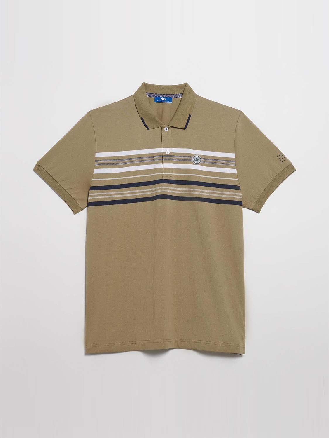 Polo Homme A Rayures Placées kaki