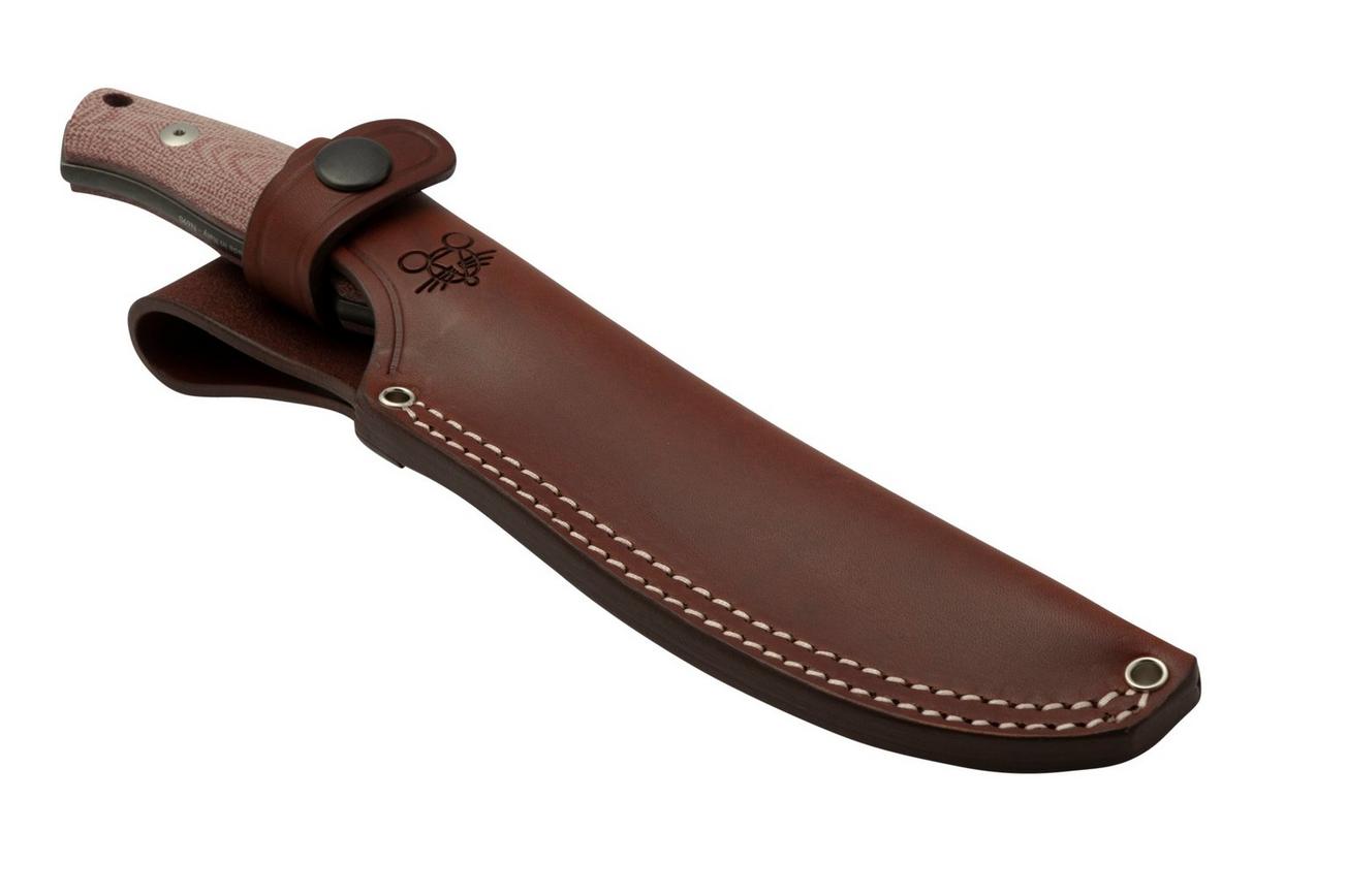 GiantMouse GMF4 Red Canvas Micarta, vaststaand mes, Ansø en Voxnaes design