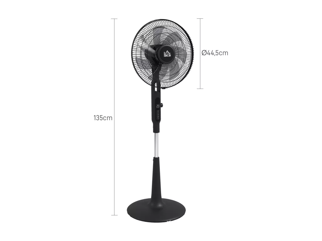 Ventilateur oscillant réglable sur pied 40W 3 modes 28 vitesses timer fonction anti-moustique télécommande noir