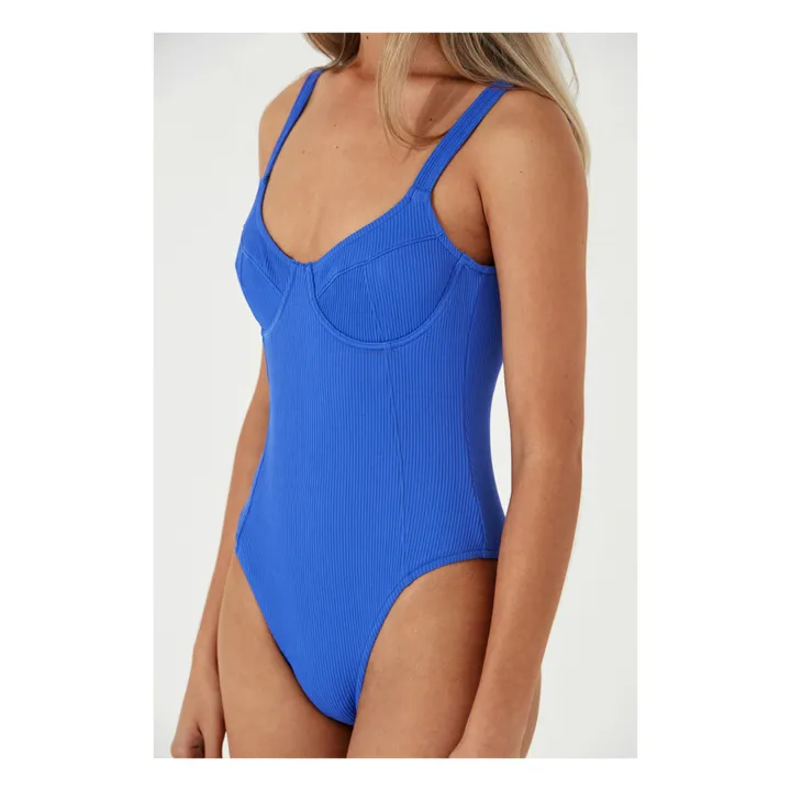 Zulu & Zephyr Maillot 1 Pièce Marine Côtelé | Bleu