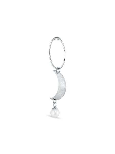 Jane Kønig Half Moon Creole with pearl silver