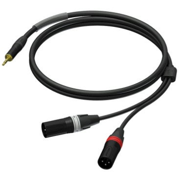 Procab PRA712/1.5 Prime verloopkabel 1.5m 1x minijack - 2x XLR-M